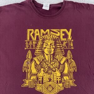 Ramsey Shirt Mens XL Maroon Gold Pharaoh Graphic 1851 Egyptian Theme Gildan Tee